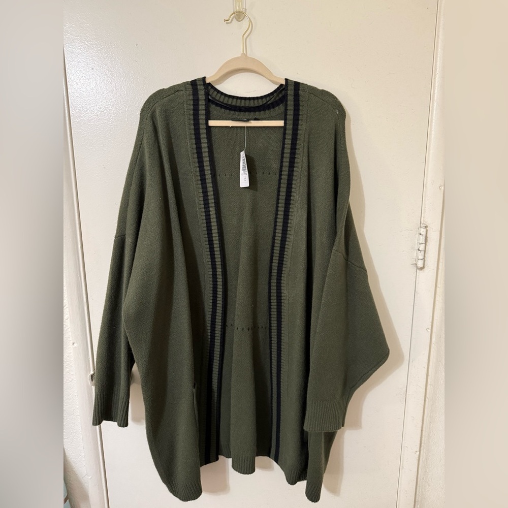 Olive Green Open Front Cardigan - Torrid